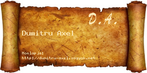 Dumitru Axel névjegykártya